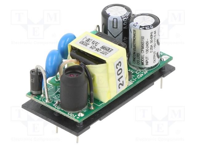 Converter: AC/DC; 6W; Uin: 90÷264VAC,120÷370VDC; Uout: 15VDC; 81% CINCON CFM06S150