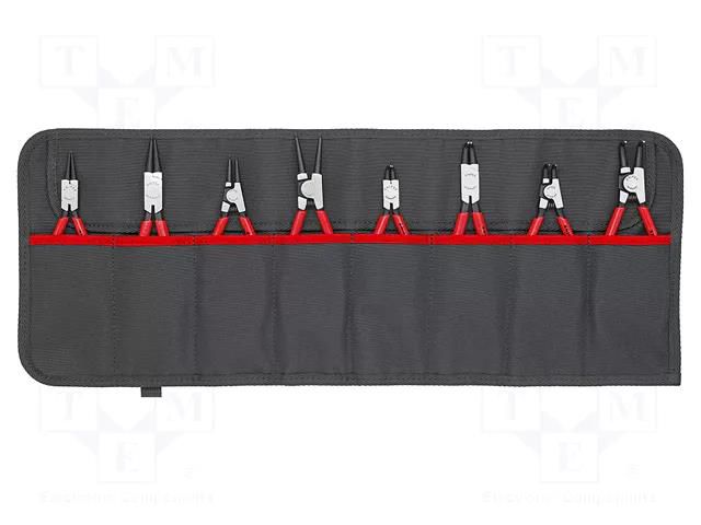 Kit: pliers; for circlip; Ring: internal,external; case; 8pcs. KNIPEX KNP.001958V01
