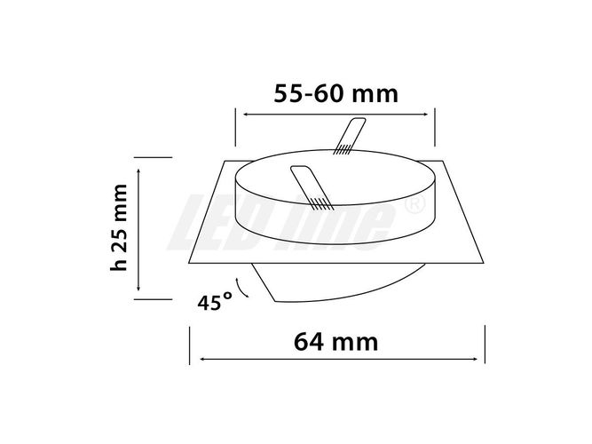 LED line® downlight MR11 square adjustable cast white 245107 5901583245107