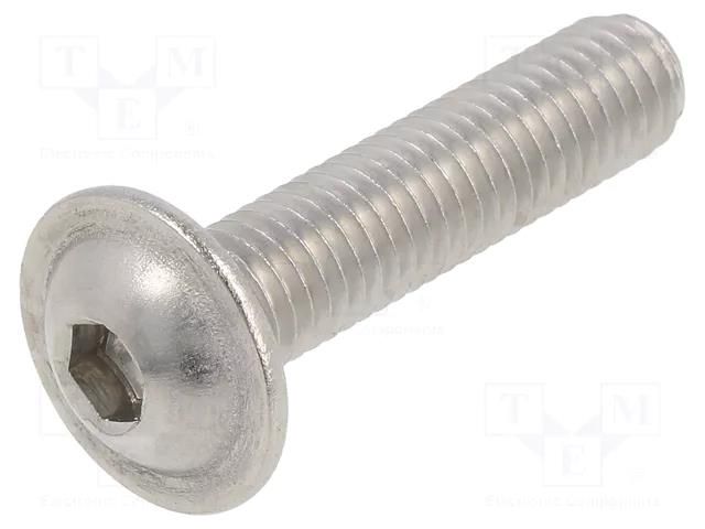 Screw; with flange; M8x35; Head: button; hex key; HEX 5mm KRAFTBERG K8X35/ISO7380-2-A2