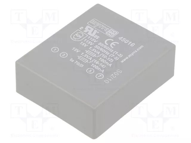 Transformer: encapsulated; 3VA; 115VAC,230VAC; 15V; 15V; 100mA MYRRA MYRRA-45016