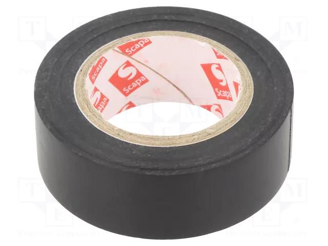 Tape: electrical insulating; W: 19mm; L: 10m; Thk: 0.15mm; black SCAPA SCAPA-6022-19/10BK