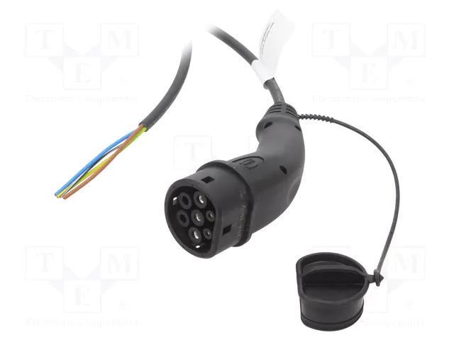 Cable: eMobility; 1x0.5mm2,3x2.5mm2; 250V; 4.7kW; IP44; 5m; 20A HARTING 8801504004440A1
