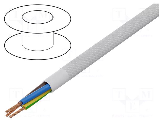 Wire; H03VV-F,OMY; 3G0.75mm2; round; stranded; Cu; PVC; textile ESPE OP-AC-3G0.75-WH