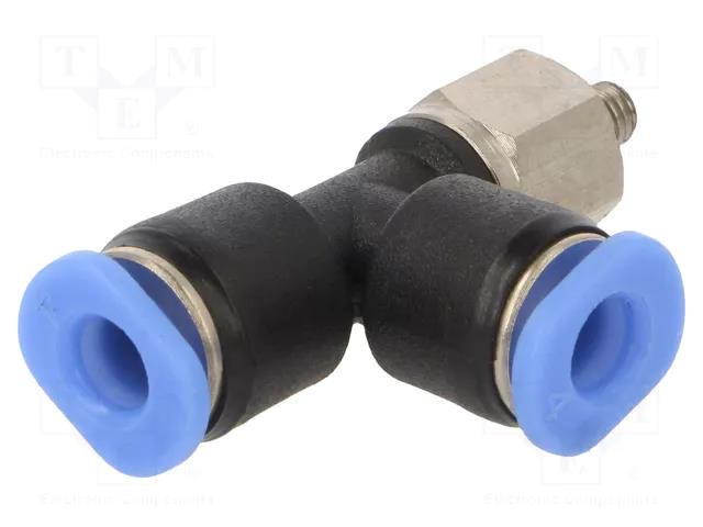 Push-in fitting; T-tap splitter; -0.95÷10bar; Thread: M3; 0÷60°C PNEUMAT PD-34