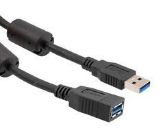 USB CABLE, 3.0 A PLUG-A RCPT, BLK, 6.6FT U3A00090-2M