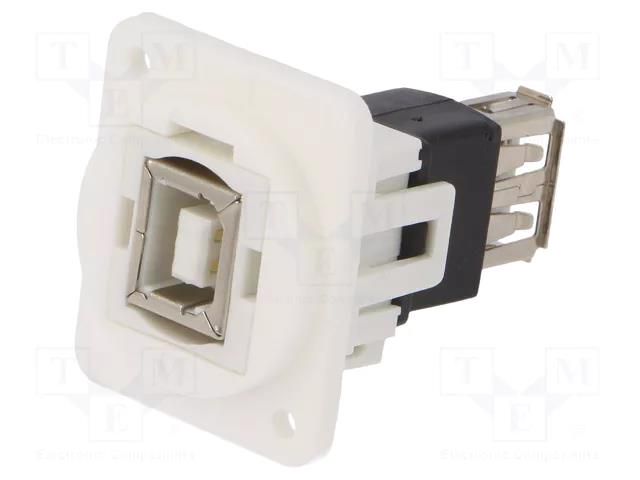 Adapter; USB A socket,USB B socket; FT; USB 2.0; plastic; 19x24mm CLIFF CP30207NXW