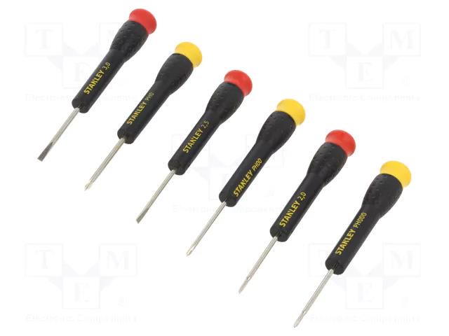 Kit: screwdrivers; precision; Phillips,slot; plastic box; 6pcs. STANLEY STL-STHT0-62632
