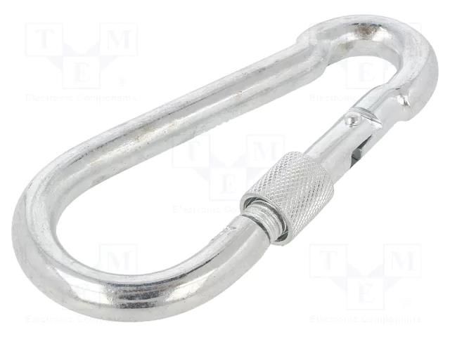 Carabiner; steel; for rope; L: 120mm; zinc; 11mm; with protection DROMET D-KSZ11120