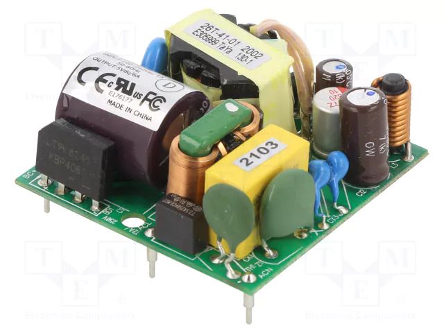 Converter: AC/DC; 40W; Uin: 90÷264VAC,120÷370VDC; Uout: 5VDC; 87% CINCON CFM41S050