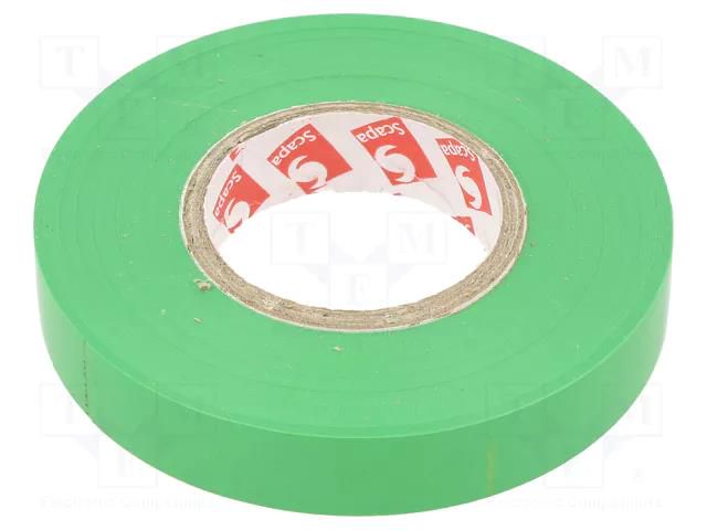 Tape: electrical insulating; W: 12mm; L: 25m; Thk: 0.13mm; green SCAPA SCAPA-2702A-12/25G