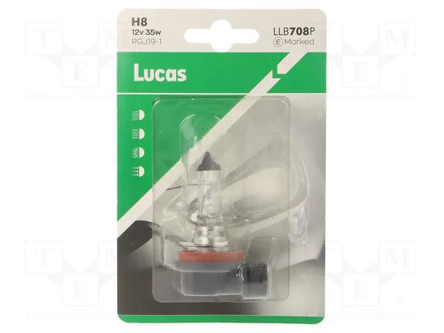 Filament lamp: automotive; PGJ19-1; transparent; 12V; 35W; LLB LUCAS LLB708P