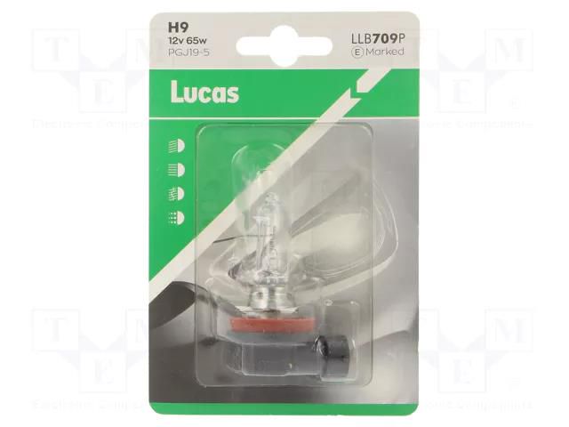 Filament lamp: automotive; PGJ19-5; transparent; 12V; 65W; LLB LUCAS LLB709P