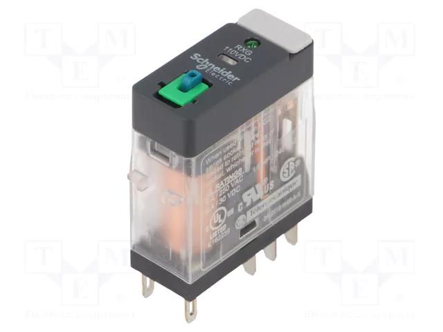Relay: electromagnetic; DPDT; Ucoil: 110VDC; 5A; 5A/250VAC; RXG SCHNEIDER ELECTRIC RXG22FD