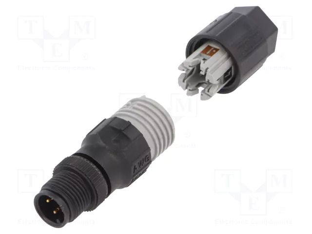 Connector: M12; plug; PIN: 4; male; 250V; straight; IP65,IP67; IDC PHOENIX CONTACT SACC-M12MS-4QO-075