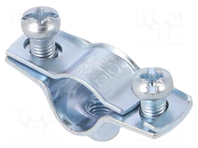 T-bolt clamp; 10÷12mm; steel; Plating: zinc; industrial; Hole: M6 OBO BETTERMANN OBO-1362412