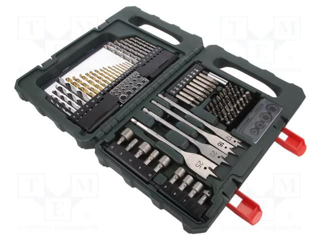 Drill set; plastic box; concrete,wood,metal,steel; 86pcs. METABO MTB.626708000
