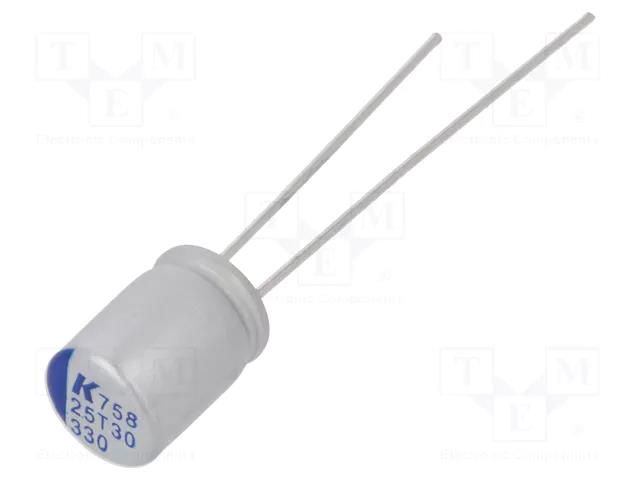 Capacitor: polymer; low ESR; 330uF; 2.5VDC; THT; ESR: 12mΩ; A758 KEMET A758EK337M0EAAE018