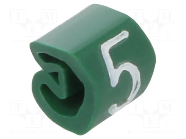 Markers; Marking: 5; 1.3÷3mm; PVC; green; -30÷80°C; leaded; CLI C WEIDMÜLLER WM-0252111518