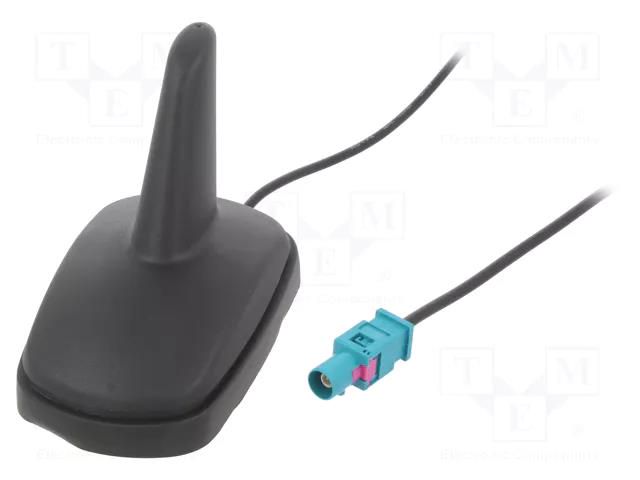 Antenna; SHARK; AM,FM; Fakra; black; 12VDC; RG174; with amplifier 4CARMEDIA ANT.S21