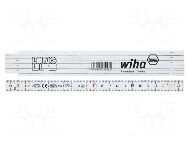 Folding ruler; L: 2m; Width: 15mm; white WIHA WIHA.27057