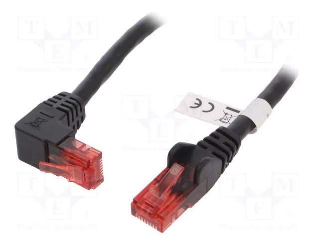 Patch cord; RJ45 plug,RJ45 angled plug; U/UTP; 6; stranded; CCA Goobay U/UTP6-90-020BK