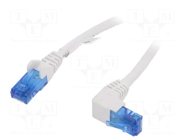 Patch cord; RJ45 plug,RJ45 angled plug; U/UTP; 6a; stranded; CCA Goobay U/UTP6A-90-002WH