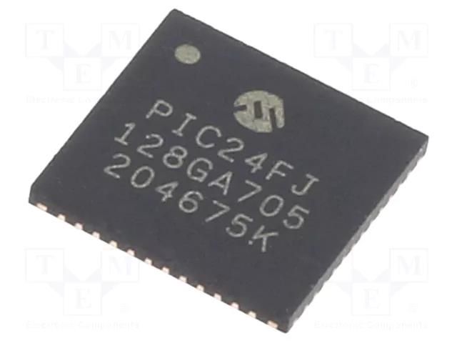 IC: PIC microcontroller; 64kB; I2C x2,I2S x3,SPI x3,UART x2 MICROCHIP TECHNOLOGY 24FJ128GA705-I/M4