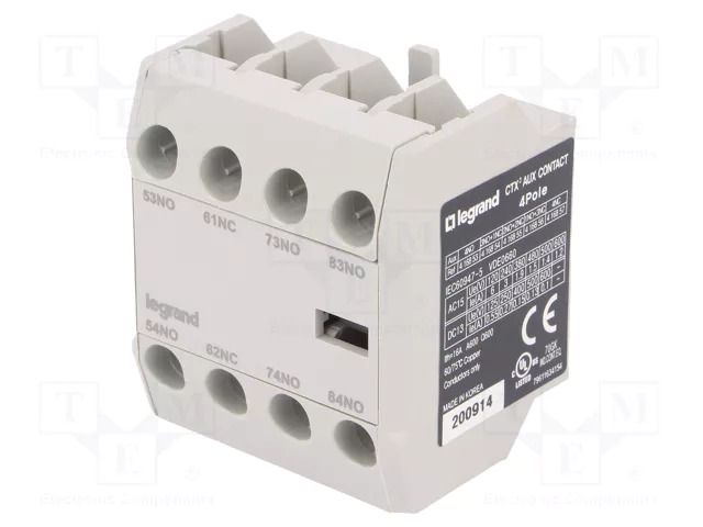 Auxiliary contacts; Leads: screw terminals; front; CTX3 LEGRAND 416854