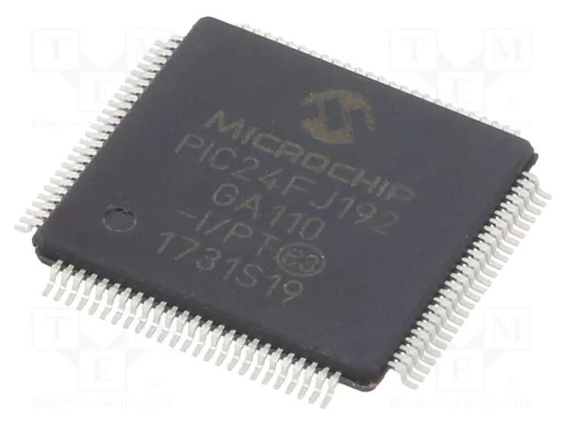 IC: PIC microcontroller; 192kB; 32MHz; SMD; TQFP100; PIC24; in-tray MICROCHIP TECHNOLOGY 24FJ192GA110-I/PT