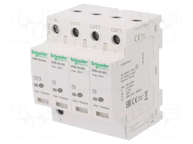 Surge arrester; Type 2; Poles: 3+N; for DIN rail mounting; IP20 SCHNEIDER ELECTRIC A9L20600