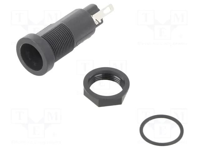 Fuse holder; 10A; 250V; on panel; black LITTELFUSE 85100001009