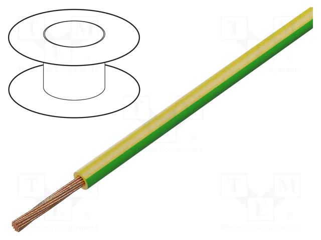 Wire; FLRY-A; 1x1.5mm2; stranded; Cu; PVC; yellow-green; 60V BQ CABLE FLRY-A1.50-YL/GR/1