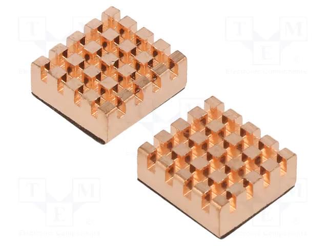 Heatsink: extruded; grilled; Raspberry Pi; copper; L: 13mm; W: 12mm  RPI-02893