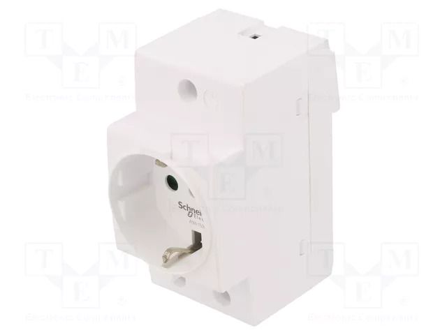F-type socket (Schuko); 250VAC; 16A; for DIN rail mounting SCHNEIDER ELECTRIC A9A15303