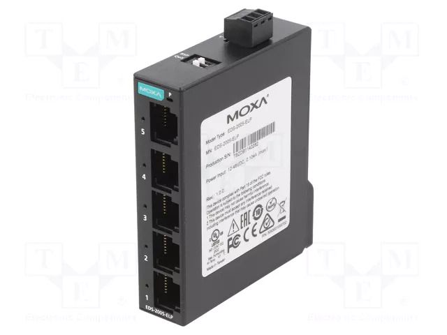 Switch Ethernet; unmanaged; Number of ports: 5; 9.6÷60VDC; RJ45 MOXA EDS-2005-ELP