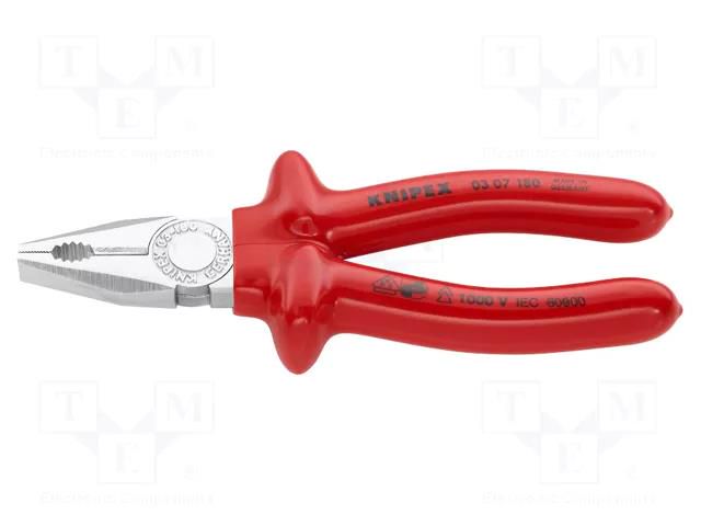 Pliers; insulated,universal; 180mm KNIPEX KNP.0307180