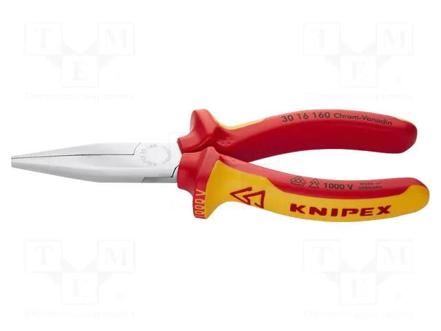 Pliers; flat,elongated; 160mm KNIPEX KNP.3016160