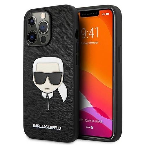 Karl Lagerfeld KLHCP13LSAKHBK iPhone 13 Pro / 13 6,1" czarny/black hardcase Saffiano Ikonik Karl`s Head, Karl Lagerfeld 3666339027636 3666339027636