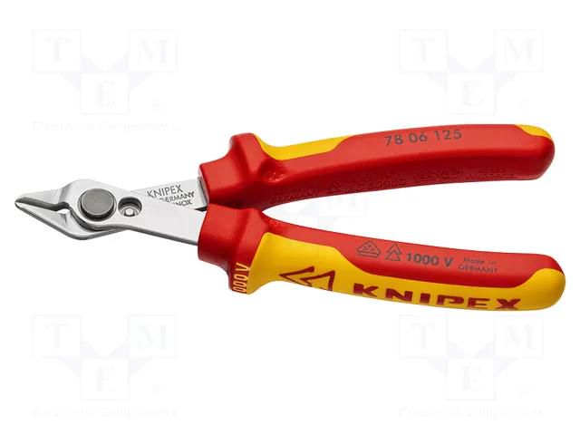 Pliers; side,cutting,insulated,precision; 125mm KNIPEX KNP.7806125