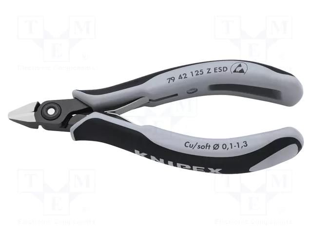 Pliers; side,cutting,precision; ESD; 125mm KNIPEX KNP.7942125ZESD