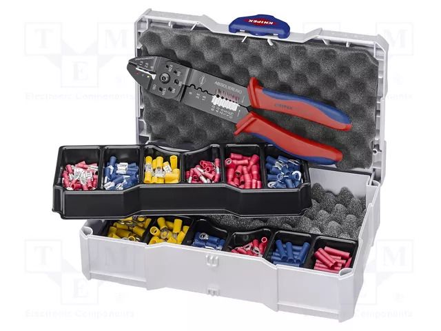 Kit: for crimping push-on connectors, terminal crimping; case KNIPEX KNP.979026