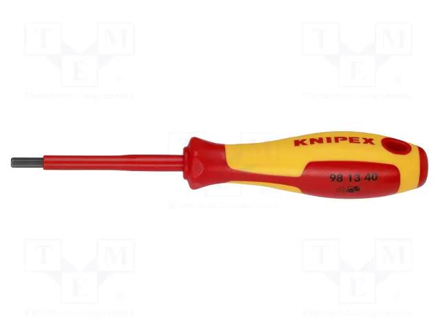 Screwdriver; insulated; hex key; HEX 4mm; Blade length: 75mm KNIPEX KNP.981340