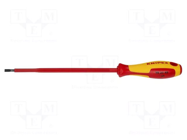 Screwdriver: insulated; slot; 4.5x0.8mm; Blade length: 180mm KNIPEX KNP.982145