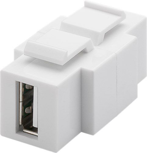 Keystone USB Module, Equipped for Two-Way Installation, white - 16.9 mm width, USB 2.0 female (type A) 79930