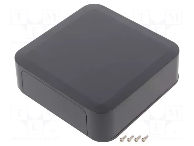 Enclosure: with panel; PF; X: 125mm; Y: 125mm; Z: 35mm; ABS; dark grey TAKACHI TKC-PF13-4-13D