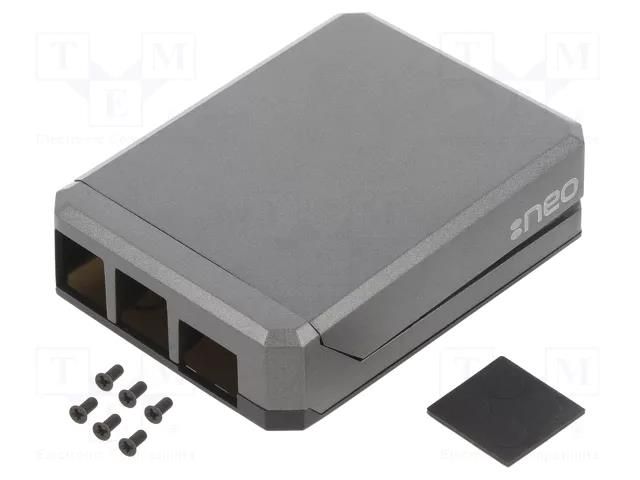 Enclosure: for computer; Raspberry Pi 4 B; aluminium; grey ARGON ARG-15392