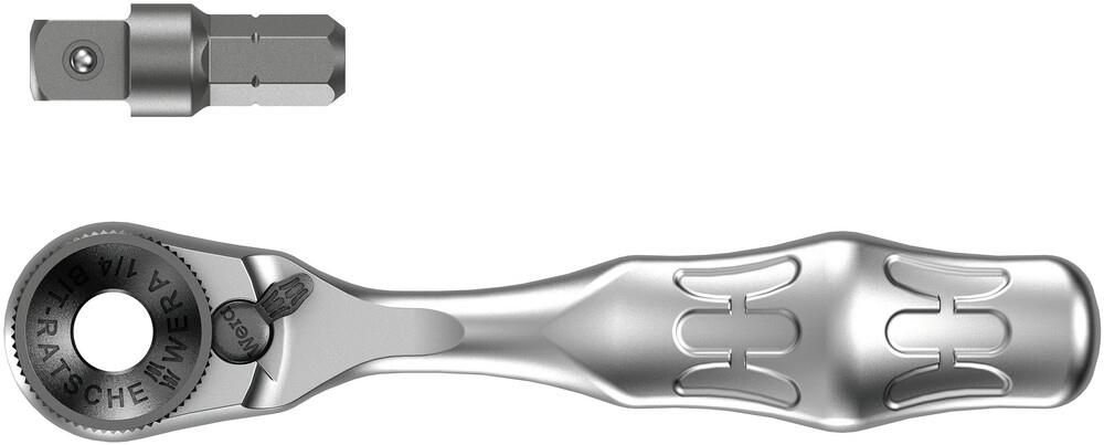 8001 A Zyklop Mini 1 Bit Ratchet ¼" SB with ¼" drive, 1 x 1/4"x87.0; 1 x 1/4"x25, Wera 05073230001