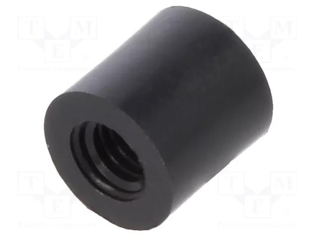 Spacer sleeve; cylindrical; polyamide; M3; L: 6mm; Øout: 6mm; black DREMEC DR185RDM3X06