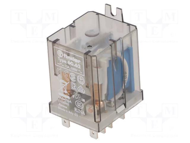 Relay: electromagnetic; DPDT; 12VDC; Icontacts max: 20A; 10A/30VDC FINDER 60.62.9.012.0000